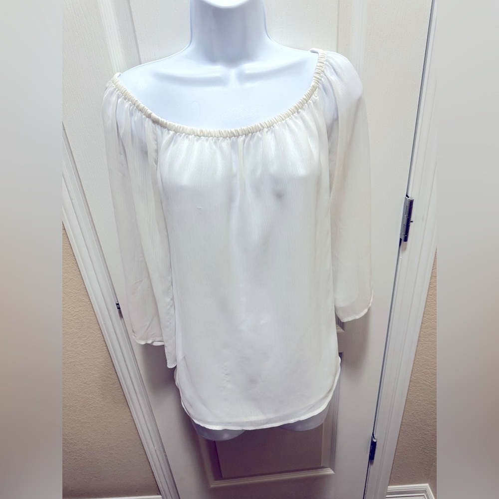 Off the shoulder white blouse